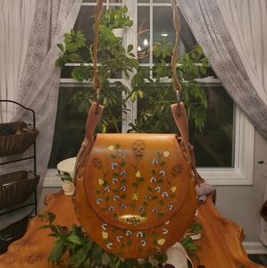 Sugar skull Handmade Leather purse